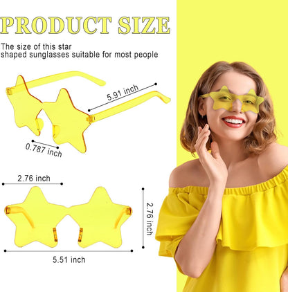 2 Pairs Star Sunglasses Bulk Rimless Star Shaped Sunglasses Funny Party Glasses Party Favors Photo Booth Props