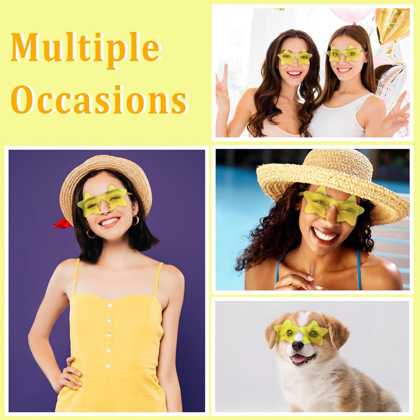 2 Pairs Star Sunglasses Bulk Rimless Star Shaped Sunglasses Funny Party Glasses Party Favors Photo Booth Props