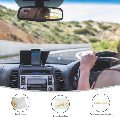 2PCS Trust in God Rearview Mirror Decals, Automotive Vinyl Rear View Mirror Decorative Stickers, Waterproof Trust in God Stickers for Car Truck Laptop, Car Accessories (Yellow)