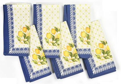 Kitchen Towels, 100% Natural Cotton, Set of 6 Multi-Purpose Kitchen Cloth Very Soft Highly Absorbent Tea Towels for Home and Kitchen 20in X 30in Lemon Leaf