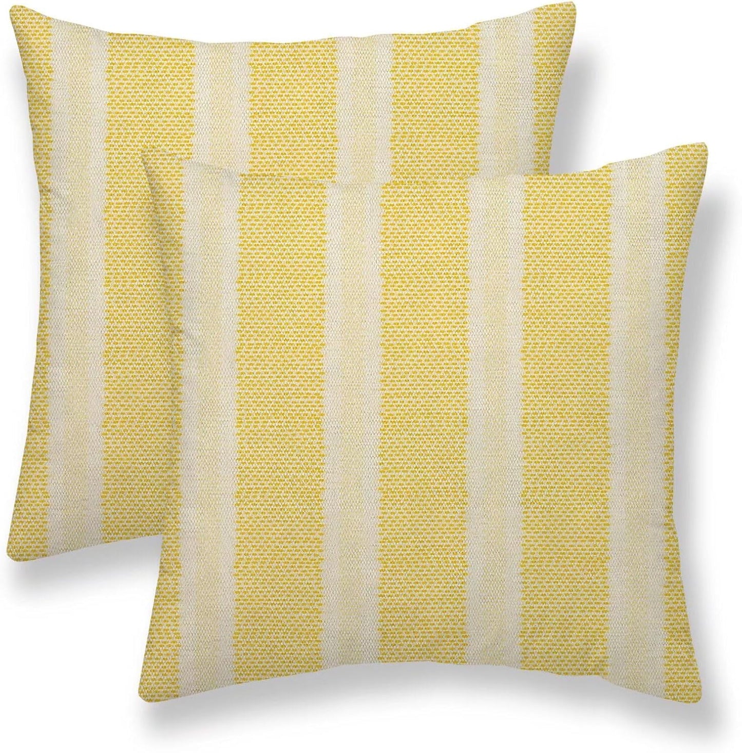 Yellow Polka Dot Pillow Covers 18 x 18 Inch Set of 2 Boho Striped Decorative Outdoor Throw Pillow Covers Linen Modern Geometry Cushion Cases for Home Sofa Couch Living Room Decor