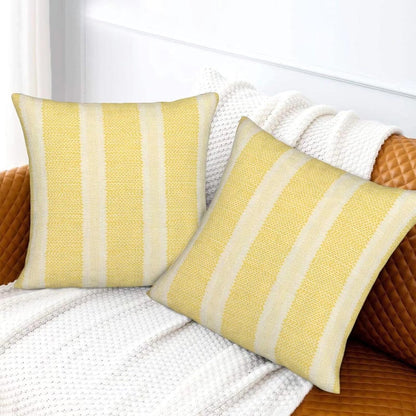 Yellow Polka Dot Pillow Covers 18 x 18 Inch Set of 2 Boho Striped Decorative Outdoor Throw Pillow Covers Linen Modern Geometry Cushion Cases for Home Sofa Couch Living Room Decor