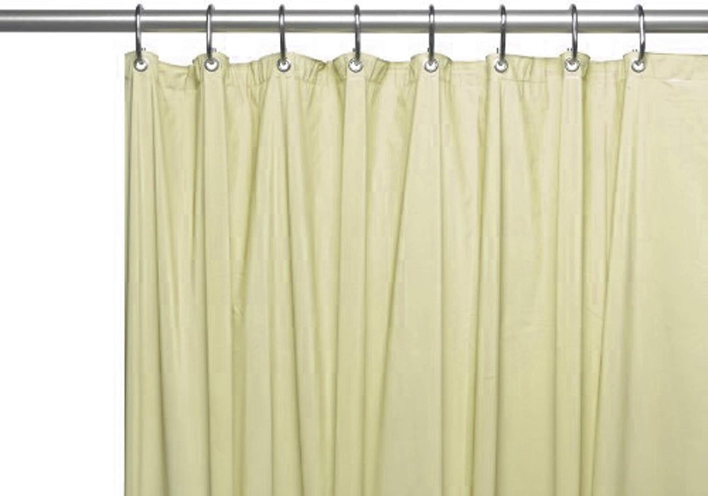 Shower Curtain Liner: Reinforced Header, Metal Grommets, Magnets, Standard Size 72" Length (Yellow)