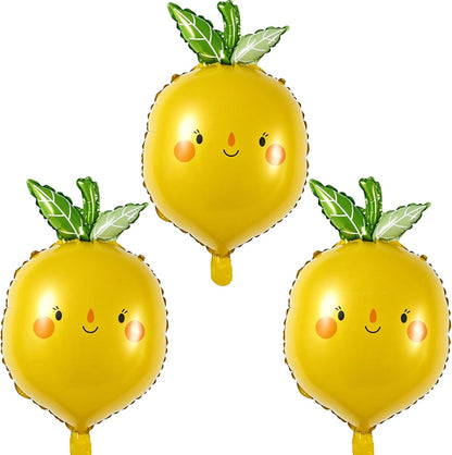 Lemon Balloons Summer Balloon Fruit Foil Balloons for Fruit Lemon Themed Birthday Party Balloons Arch Decor Summer Vacation Beach Pool Party Decorations Supplies Party Set-3 PCS