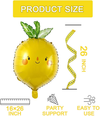 Lemon Balloons Summer Balloon Fruit Foil Balloons for Fruit Lemon Themed Birthday Party Balloons Arch Decor Summer Vacation Beach Pool Party Decorations Supplies Party Set-3 PCS