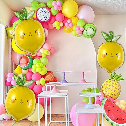 Lemon Balloons Summer Balloon Fruit Foil Balloons for Fruit Lemon Themed Birthday Party Balloons Arch Decor Summer Vacation Beach Pool Party Decorations Supplies Party Set-3 PCS