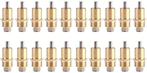Rabbit Drinker Nipple Set, Pack of 20 Metal Long Type Waterer Drinking Tool for Small Animals, Yellow