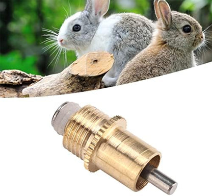 Rabbit Drinker Nipple Set, Pack of 20 Metal Long Type Waterer Drinking Tool for Small Animals, Yellow