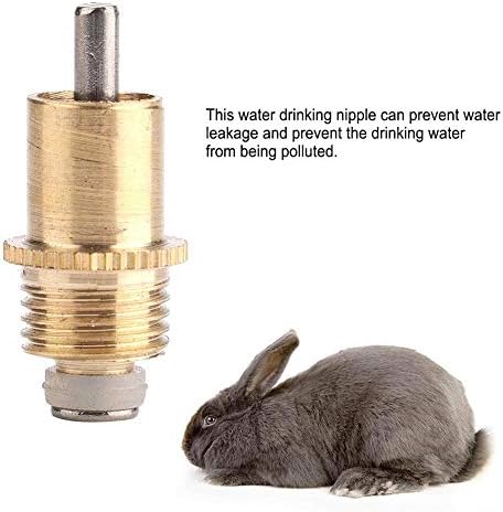 Rabbit Drinker Nipple Set, Pack of 20 Metal Long Type Waterer Drinking Tool for Small Animals, Yellow