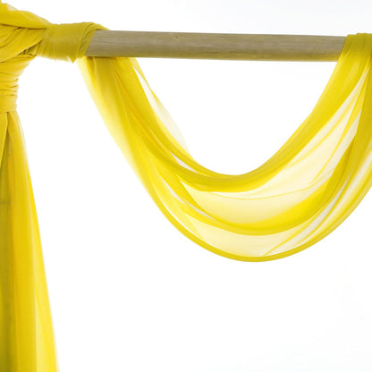 Pack of 1 Panel (30 Inch X 20 Feet) Wedding Arch Draping Fabric Sheer Chiffon Fabric Drapery for Wedding Ceremony Reception Swag Backdrop Canopy Chuppah ARBO Altars Decoration (Yellow)