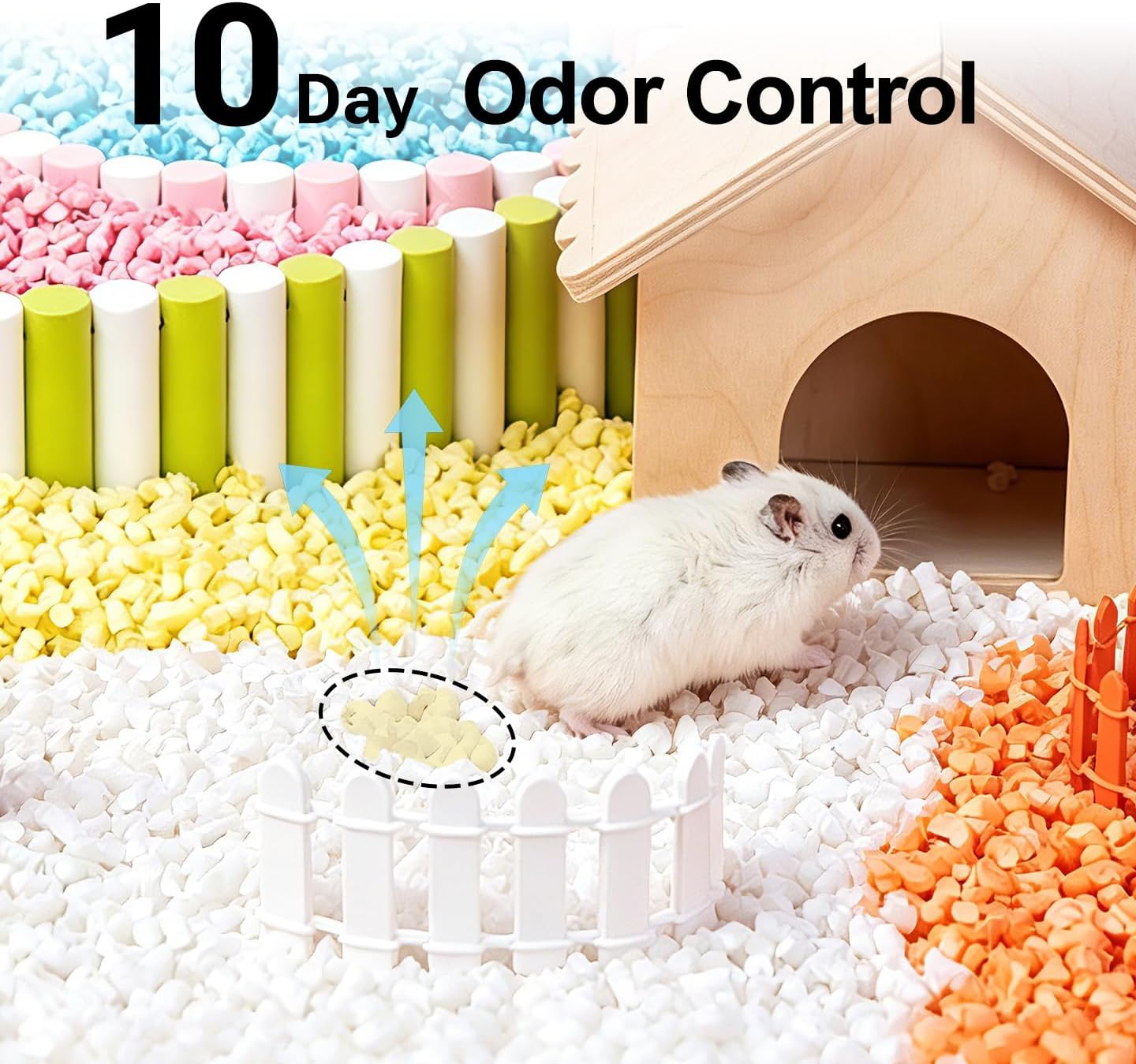 Natural Paper Pellet Bedding for Small Animals - Super Absorbent Odor Control Rabbit Litter, Hamster Bedding, Guinea Pig Cage Liners, Dust-Free(2.2lb) (Yellow)
