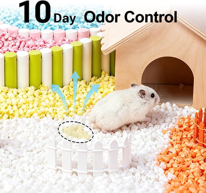 Natural Paper Pellet Bedding for Small Animals - Super Absorbent Odor Control Rabbit Litter, Hamster Bedding, Guinea Pig Cage Liners, Dust-Free(2.2lb) (Yellow)