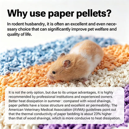 Natural Paper Pellet Bedding for Small Animals - Super Absorbent Odor Control Rabbit Litter, Hamster Bedding, Guinea Pig Cage Liners, Dust-Free(2.2lb) (Yellow)