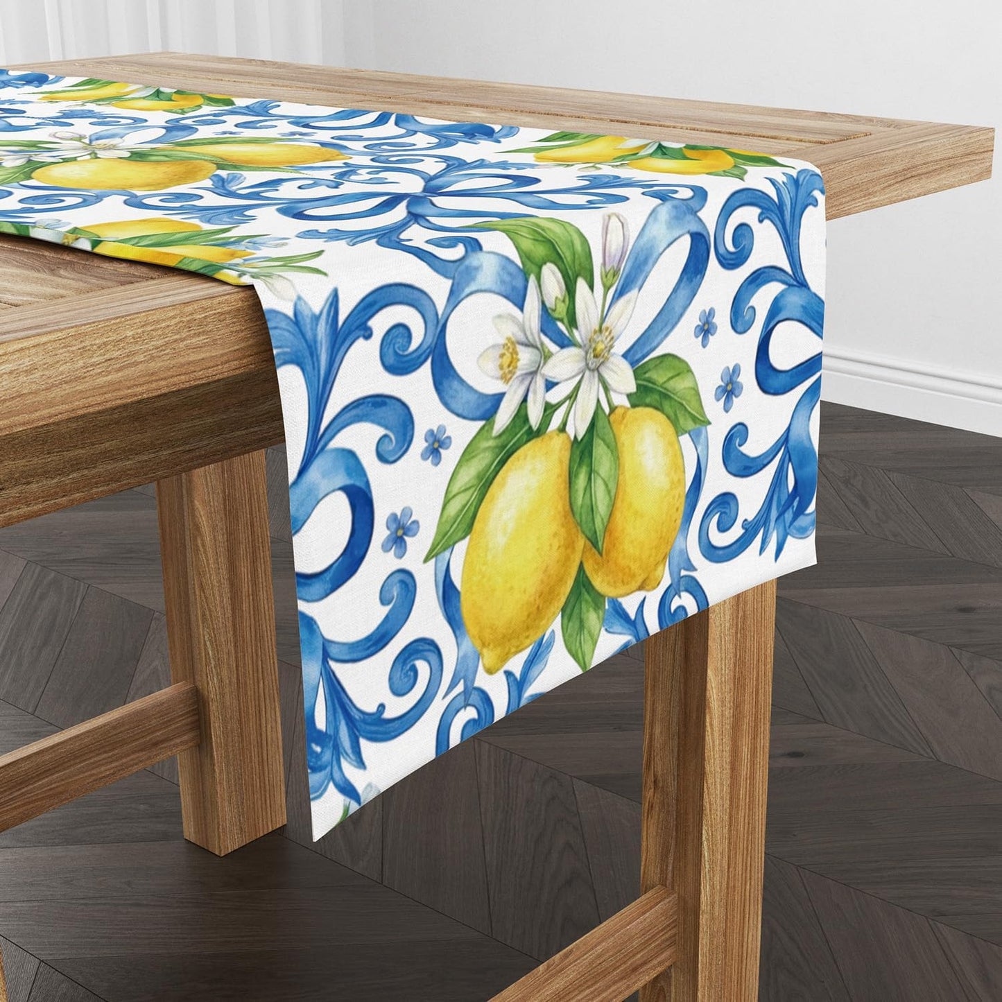 Capri Lemon Party Decorations - Amalfi Coast Table Runner Party Decor, Mediterranean Lemon Citrus Summer Birthday Baby Shower Bridal Table Decorations Supplies for Home Party, 13x72 Inch
