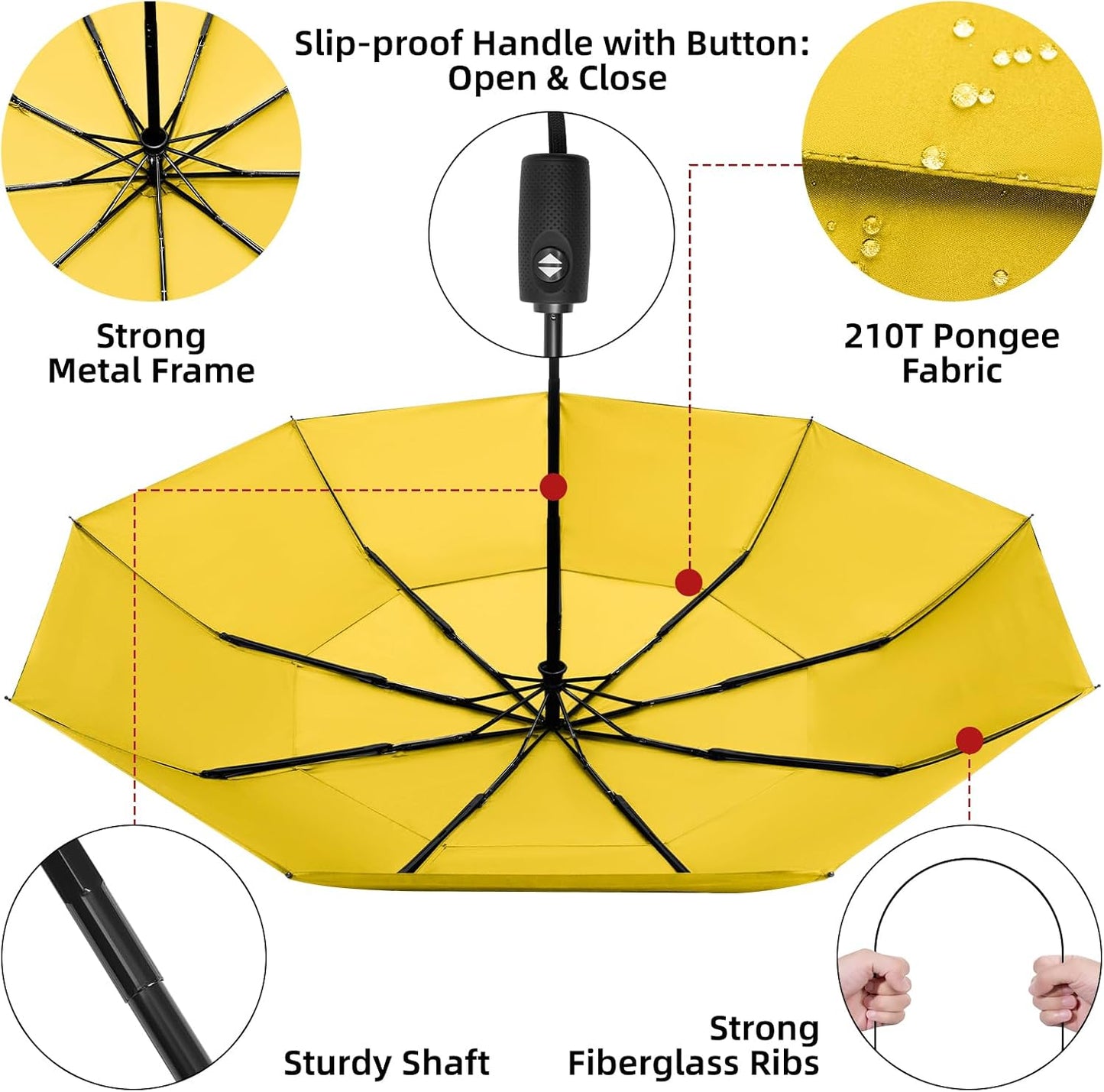 Travel Umbrella 42/45 Inches Double Vented Canopy