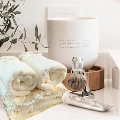 3 Pieces Light Yellow Lace Bath Towels Set, Velvet Bath Towel Hand Towels Set (1 Bath Towel+2 Hand Towels)