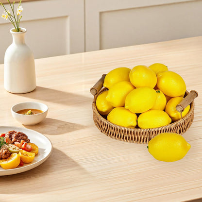 18 PCS Artificial Lemons: Decorations for Homes, Kitchens, Weddings and Parties; Photography Styling Elements; and Early Education Props. (Large Size, Yellow)