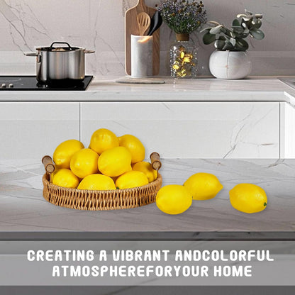 18 PCS Artificial Lemons: Decorations for Homes, Kitchens, Weddings and Parties; Photography Styling Elements; and Early Education Props. (Large Size, Yellow)
