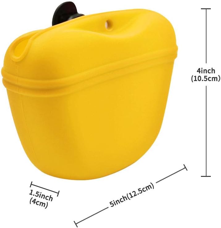 Silicone Dog Treat Pouch-Small Training Bag-Portable Dog Treat Bag for Leash with Magnetic Closure and Waist Clip[US Design Patent]
