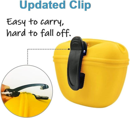 Silicone Dog Treat Pouch-Small Training Bag-Portable Dog Treat Bag for Leash with Magnetic Closure and Waist Clip[US Design Patent]