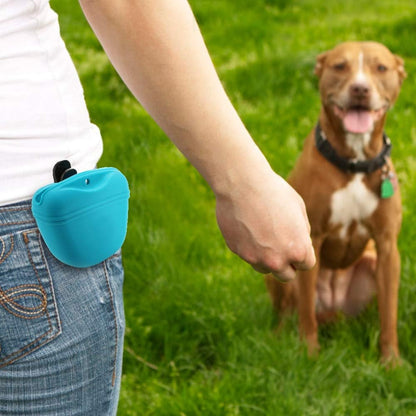 Silicone Dog Treat Pouch-Small Training Bag-Portable Dog Treat Bag for Leash with Magnetic Closure and Waist Clip[US Design Patent]