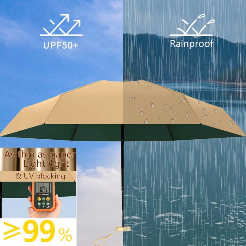 Small Mini Umbrella For Travel Compact UV Umbrella For Sun&Rain Windproof Lightweight Simple Color Flod Umbrella For Women Man Kids（Lemon Yellow）