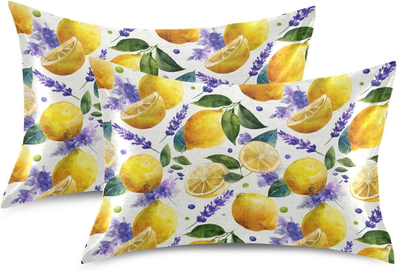 Satin Pillowcase 1 Pack Lemon Yellow Citrus Fruits (72) Similar to Silk Pillow Cases, 20" x 26" Soft Smooth Breathable Cool Pillow Cover for Hair and Skin, Standard Size