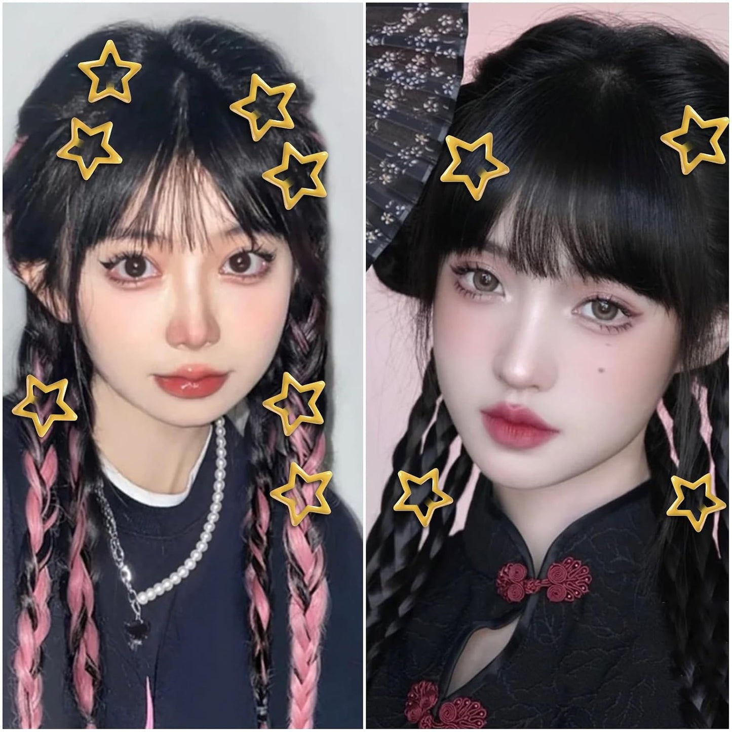 Hair Clip, 10Pcs Star Hair Clips Y2K 2000s Accessories for Girls | Cute Metal Hair Barrettes, Kawaii Hair Accessories for Women, Non Slip Rave Hair Clips 1.2 inches (Yellow)