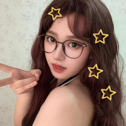 Hair Clip, 10Pcs Star Hair Clips Y2K 2000s Accessories for Girls | Cute Metal Hair Barrettes, Kawaii Hair Accessories for Women, Non Slip Rave Hair Clips 1.2 inches (Yellow)