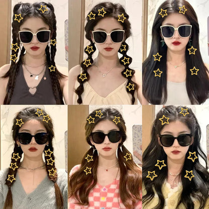 Hair Clip, 10Pcs Star Hair Clips Y2K 2000s Accessories for Girls | Cute Metal Hair Barrettes, Kawaii Hair Accessories for Women, Non Slip Rave Hair Clips 1.2 inches (Yellow)