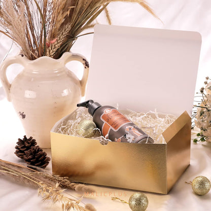 10 Gold Gift Boxes with Lids for Present,Bridesmaid Proposal Box | 9.5x6.5x4 Inch,for Light Weight Gifts,Glossy, with Grass Texture, Paper Bulk, Auto-merge Bottom，for Christmas