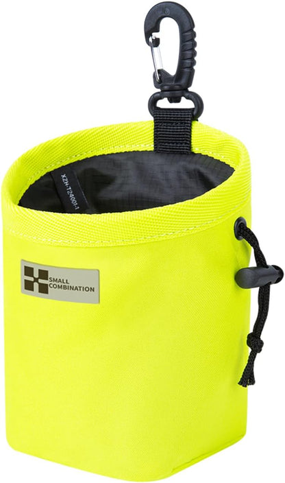Dog Treat Pouch,Portable Puppy Dog Training Treat Bag,Hand Free Dog Walking Bag,Pet Feed Snack Reward Pocket,Dog Food Dispenser for Pet Puppy Travel or Outdoor Use (Lemon Yellow)