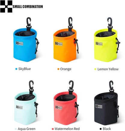 Dog Treat Pouch,Portable Puppy Dog Training Treat Bag,Hand Free Dog Walking Bag,Pet Feed Snack Reward Pocket,Dog Food Dispenser for Pet Puppy Travel or Outdoor Use (Lemon Yellow)