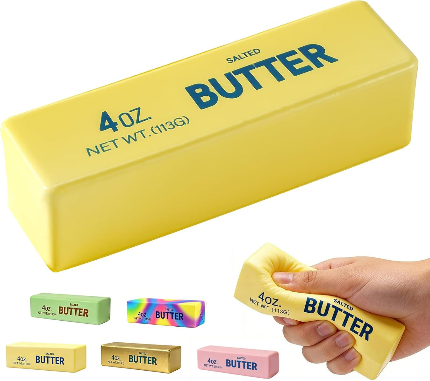 Butter Squishy, Soft Scented Fidget Squishy, Butter Squishy Toy (Yellow) | Cream Scented Butter Squeeze Toy，Slow Rising Butter Stick Stress Relief Toy for Relaxation,Office Desk Decor