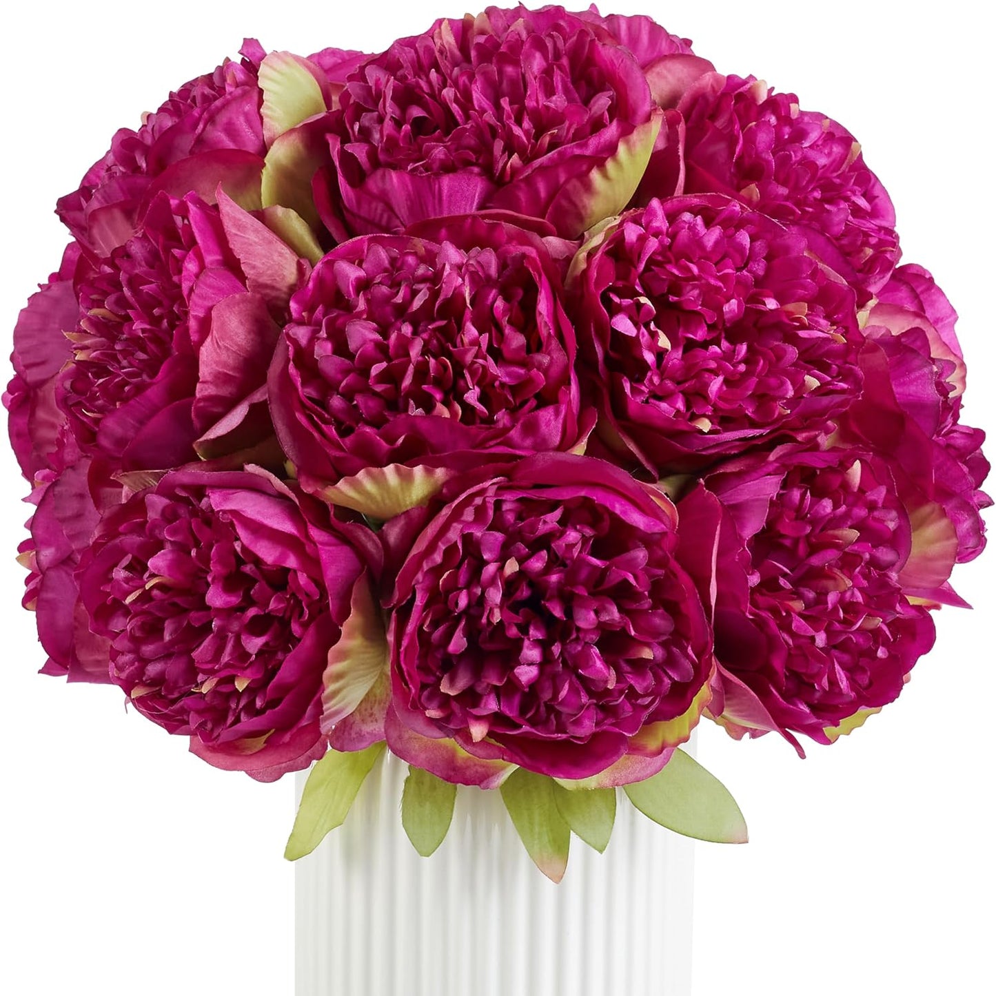 10PCS Artificial Peony Flowers, Real Touch Fake Silk Bouquet with Stems for Home Mothers Day Wedding Party Centerpieces Table Decoration Indoor(Champagne)