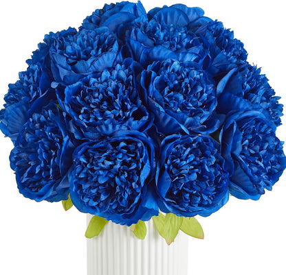 10PCS Artificial Peony Flowers, Real Touch Fake Silk Bouquet with Stems for Home Mothers Day Wedding Party Centerpieces Table Decoration Indoor(Champagne)