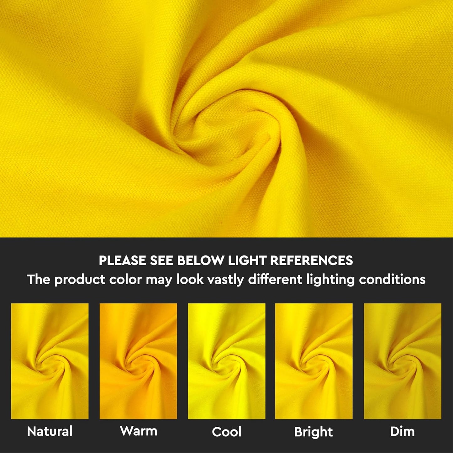 Table Runner 13"x72" Long | Cotton Canvas Fabric | Sunbeam Yellow Solid Color | Machine Washable & Durable