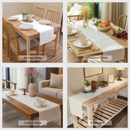 Table Runner 13"x72" Long | Cotton Canvas Fabric | Sunbeam Yellow Solid Color | Machine Washable & Durable