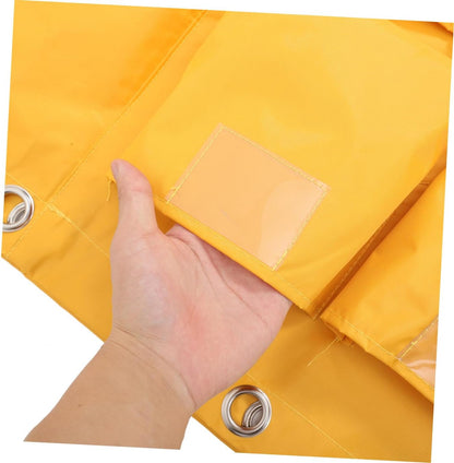 Replacement Janitorial Cart Bag Waterproof Canvas Cleaning Supply Bag with 5 Pockets Yellow Cleaning Cart Pouch for Housekeeping and Trash Collection