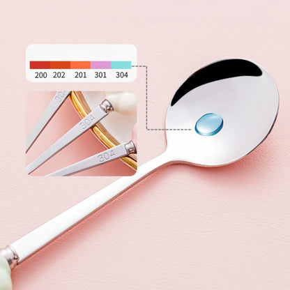 (6 Pieces) Ceramic Flower Stainless Steel Spoon Soup Spoon Dessert Coffee Tea Spoon Small Round Spoon Small Spoon (Yellow)