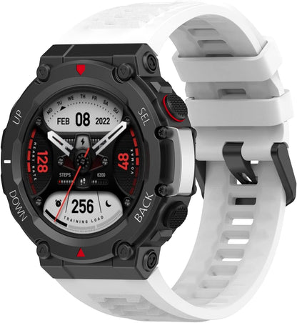 Band with Case for Amazfit T-Rex 2 Watch, Hard PC Protective Bumper Cover Replacement Silicone Watch Strap for Amazfit T Rex 2 Smartwatch Accessory