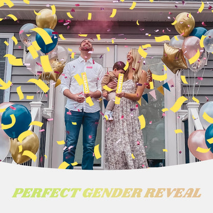 Confetti Cannon Yellow Biodegradable Confetti Poppers 12Pack Party Poppers Shooters Yellow Sticks for Wedding Graduation Engagement Anniversary Bridal Shower Valentines Day Birthday