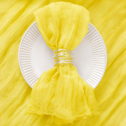 12 Pack Lemon Yellow Cheesecloth Napkins Summer Cloth Napkins Set of 12 Dinner Napkins Bulk 21x21 Inches for Wedding Bridal Shower Baby Shower Parties
