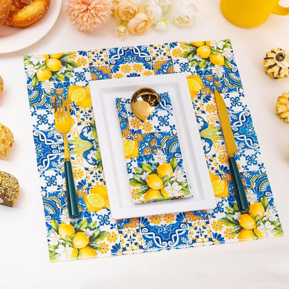 Lemon Napkins 60Pcs Yellow Paper Napkins Disposable Decorative Summer Party Napkin for Amalfi Coast Decor Lemon Themed Party Supplies