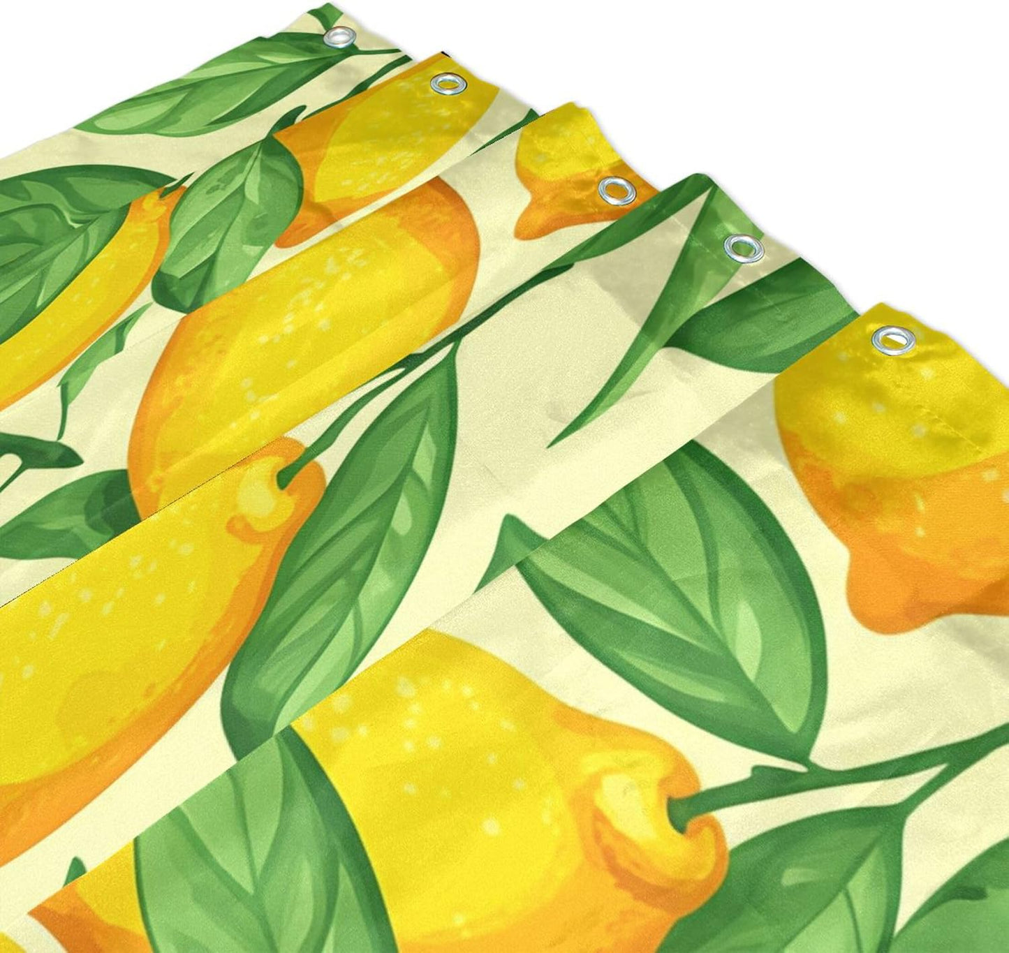 Shower Curtain for Bathroom, Yellow Lemons Waterproof Washable Shower Bath Curtain for Home Hotels with 12 Hooks, 60x72 in