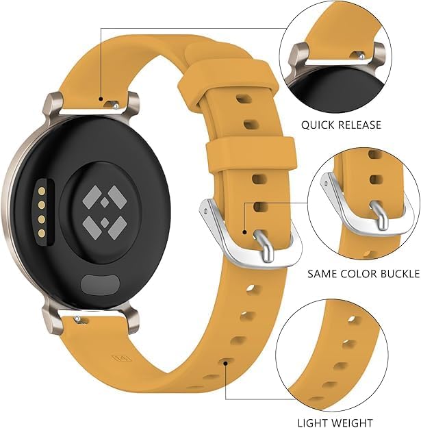 Band Compatible with Garmin Lily 2, Slim Soft Silicone Quick Release Replacement Wristband for Lily 2, Garmin Lily2 Active (14mm) Smartwatch Strap