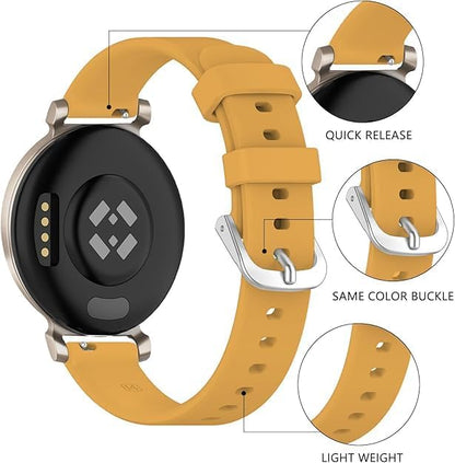 Band Compatible with Garmin Lily 2, Slim Soft Silicone Quick Release Replacement Wristband for Lily 2, Garmin Lily2 Active (14mm) Smartwatch Strap