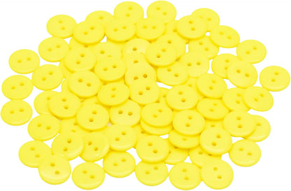 80 Pcs Small Yellow Resin Sewing Buttons, 1/2 Inch (12mm) 2 Hole Round Craft Buttons for Clothes Blouses Shirts Sewing & DIY Projects, Lightweight Tiny Replacement Buttons