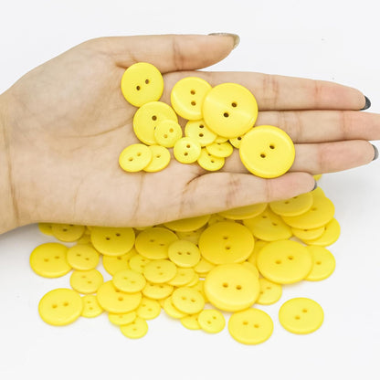 80 Pcs Small Yellow Resin Sewing Buttons, 1/2 Inch (12mm) 2 Hole Round Craft Buttons for Clothes Blouses Shirts Sewing & DIY Projects, Lightweight Tiny Replacement Buttons