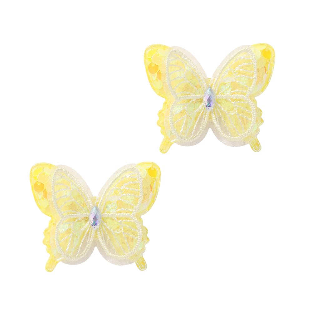 Butterfly Hair Clips: Kids Clips (Yellow, 2 Pack of 5 Count) for Birthday, Christmas, Children's Day Gift